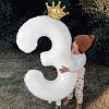 Gold Crown Number Foil Balloon Party Wedding