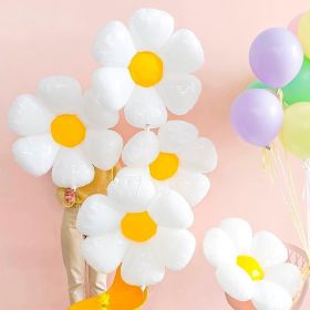 White Daisy Flower Foil Balloon multi size sunflower ballons (Color: mini size)