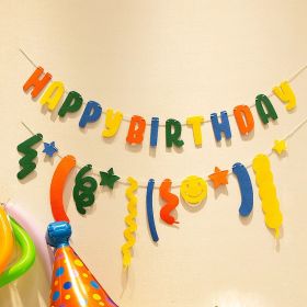 Korean Style Macaron Alphabet Happy Birthday Banner (Color: colourful)