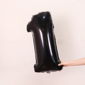 1PCS 32inch Black Number Foil Balloons Decorations (Variation: Black-1)