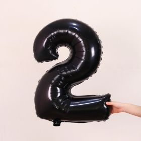 1PCS 32inch Black Number Foil Balloons Decorations (Variation: Black-2)