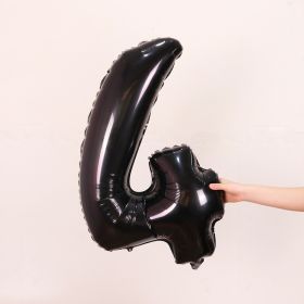 1PCS 32inch Black Number Foil Balloons Decorations (Variation: Black-4)