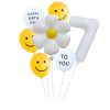 7pcs White Number Balloons Daisy Birthday Smile Face