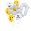 7pcs White Number Balloons Daisy Birthday Smile Face