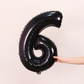 1PCS 32inch Black Number Foil Balloons Decorations (Variation: Black-6)