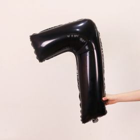 1PCS 32inch Black Number Foil Balloons Decorations (Variation: Black-7)