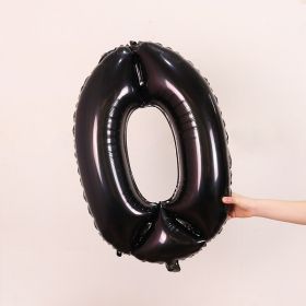 1PCS 32inch Black Number Foil Balloons Decorations (Variation: Black-0)
