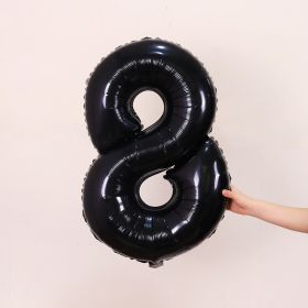 1PCS 32inch Black Number Foil Balloons Decorations (Variation: Black-8)