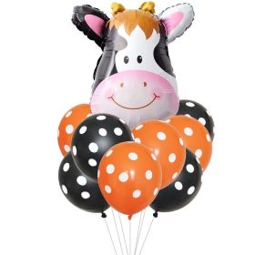 Animal Head Foil Balloons Tiger Monkey Lion Helium Glob decorations (Style: cow)