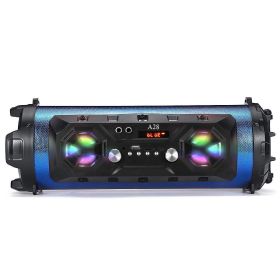 Bluetooth Speaker A28 Stereo Bass Subwoofer Karaoke (Ships From: China, Color: Blue)