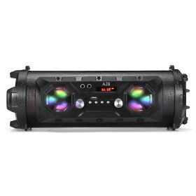Bluetooth Speaker A28 Stereo Bass Subwoofer Karaoke (Ships From: China, Color: BLACK)