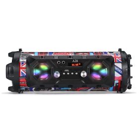Bluetooth Speaker A28 Stereo Bass Subwoofer Karaoke (Ships From: China, Color: Graffiti)