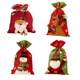 4pcs Christmas Gift Bags, Candy Treat Bags (Color: color 1)