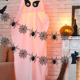Set, Black Spiderweb Garland- Halloween Party Decorations (Quantity: 5PCS, Color: BLACK)