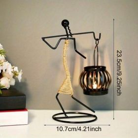 1pc Vintage Western Candle Holder - Bamboo Shaped Lamp Ornament for Anniversary (Style: F)