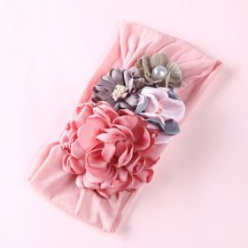 Newborn Baby Girl Nylon Headbands for Infant Toddler Kids (Color: Pink)