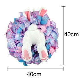 Easter Rabbit Wreath Colorful  Rabbit Garlands Door Oranment (Ships From: CN, Color: Rabbit Wreath D)