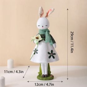 Cute Resin Rabbit Children Easter Bunny Decoration (Ships From: CN, Color: 29 CM-A)