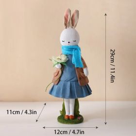 Cute Resin Rabbit Children Easter Bunny Decoration (Ships From: CN, Color: 29 CM-C)