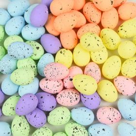 20pcs Foam Easter Eggs; Happy Easter Decorations (Color: White, size: 3x4cm/1.2x1.6in)