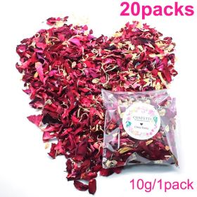 Natural Wedding Confetti Flower Rose Petals Confetti Birthday (Ships From: China, Color: 20pcs red)