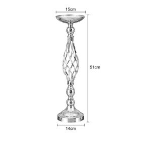 Gold/ Silver Flowers Vases Candle Rack Stand Holders Wedding Decor (Ships From: China, Color: Silver Middle)
