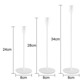 Candle Holders Candlestick Candle Stand Wedding Table (Ships From: CN, Color: 3pcs White 1 head)