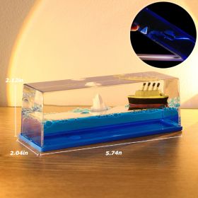 Cruise Ship Fluid Drift Bottle Decoration Desktop (Ships From: China, Color: Glowing Titanic)