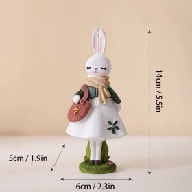 Cute Resin Rabbit Children Easter Bunny Decoration (Ships From: CN, Color: 14 CM)