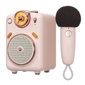 Bluetooth Speaker Microphone Karaoke Function, Voice Change (Ships From: China, Color: Pink)