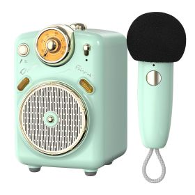 Bluetooth Speaker Microphone Karaoke Function, Voice Change (Ships From: China, Color: green)