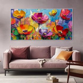 Springtime Hand-Painted Oil Painting Flower Landscape Abstract Wall Art (Style: 01, size: 100x200cm)