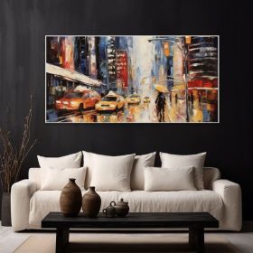 Vintage Urban Streetscape Art Hand-Painted Canvas Oil Painting (Style: 01, size: 100x200cm)