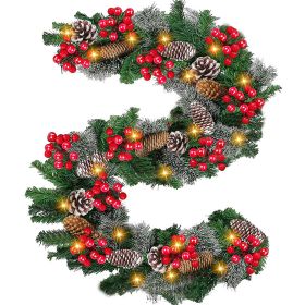 Artificial Christmas Garland, LED Luminous Christmas Decorations (Color: B)