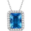 Sparkling 925 Sterling Silver Birthstone Necklaces for Women