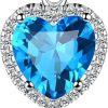Sparkling 925 Sterling Silver Birthstone Necklaces for Women
