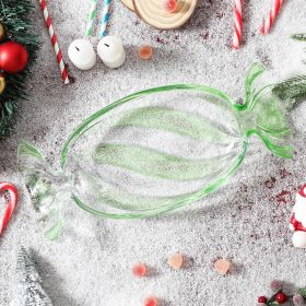 Christmas Candy Glass Plate, Christmas Theme Serving Tray (Color: green, size: Small red)