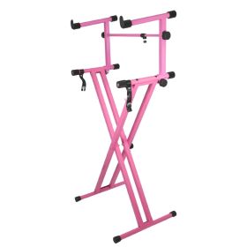 5 Core 2 Tier Keyboard Stand Double X Style Adjustable (SKU: KS 2X BPNK+ KS 2T PNK)