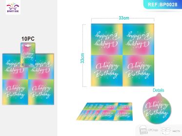 4-Product*12PACK Holographic Paper Tableware Set for Kids (Unicorn Tableware Set: Napkins*120 PCS)