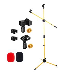 5 Core Mic Stand Floor Height Adjustable Tripod (Color: Yellow)