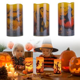 3 Pack Halloween Flameless Candles (Type: WitchBatCastle)