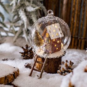 Christmas Microlandscape Glass Ball Lob Ball Christmas Tree Decorations (Color: D)