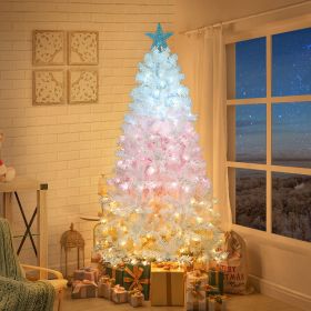 6ft Artificial Christmas Tree with 300 LED Lights and 600  Branches (Color: White)