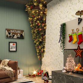 Upside Down Hanging Quarter Tree, Christmas hanging from ceiling (Color: green)