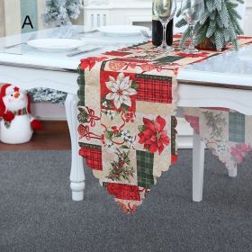180x35cm Christmas Table Runner Cloth Merry Christmas (Color: B)