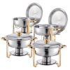 Chafing Dish Buffet Set, 5 Qt 4 Pack, Stainless Steel