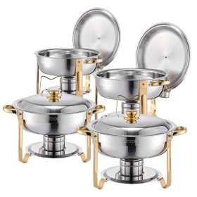 Chafing Dish Buffet Set, 5 Qt 4 Pack, Stainless Steel (Style: Golden, Set: 4 Pcs)