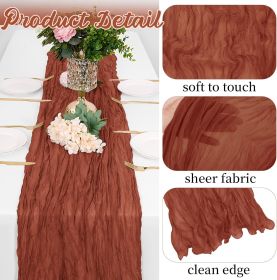 Terracotta Cheesecloth Table Runners 20x120 Inch (pink: red)