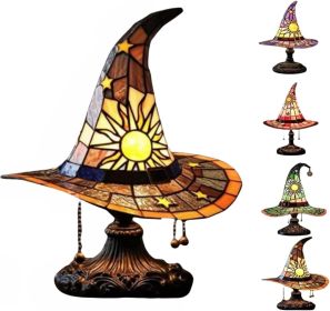 Handmade Gothic Witch Hat Night Light –Witch Hat Lamp (Color: Yellow)