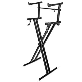 5 Core 2 Tier Keyboard Stand Double X Style Adjustable (SKU: KS 2X+2T BLK)